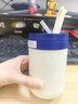 时尚可爱卡通小熊吸管杯高颜值大容量水杯家用玻璃水杯随手杯 小熊吸管水杯蓝色400ml1只 实拍图