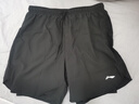 李宁（LI-NING）运动短裤男夏速干冰丝跑步休闲马拉松健身训练带内衬假两件裤子 经典黑-速干透气·双层内里 2XL 实拍图