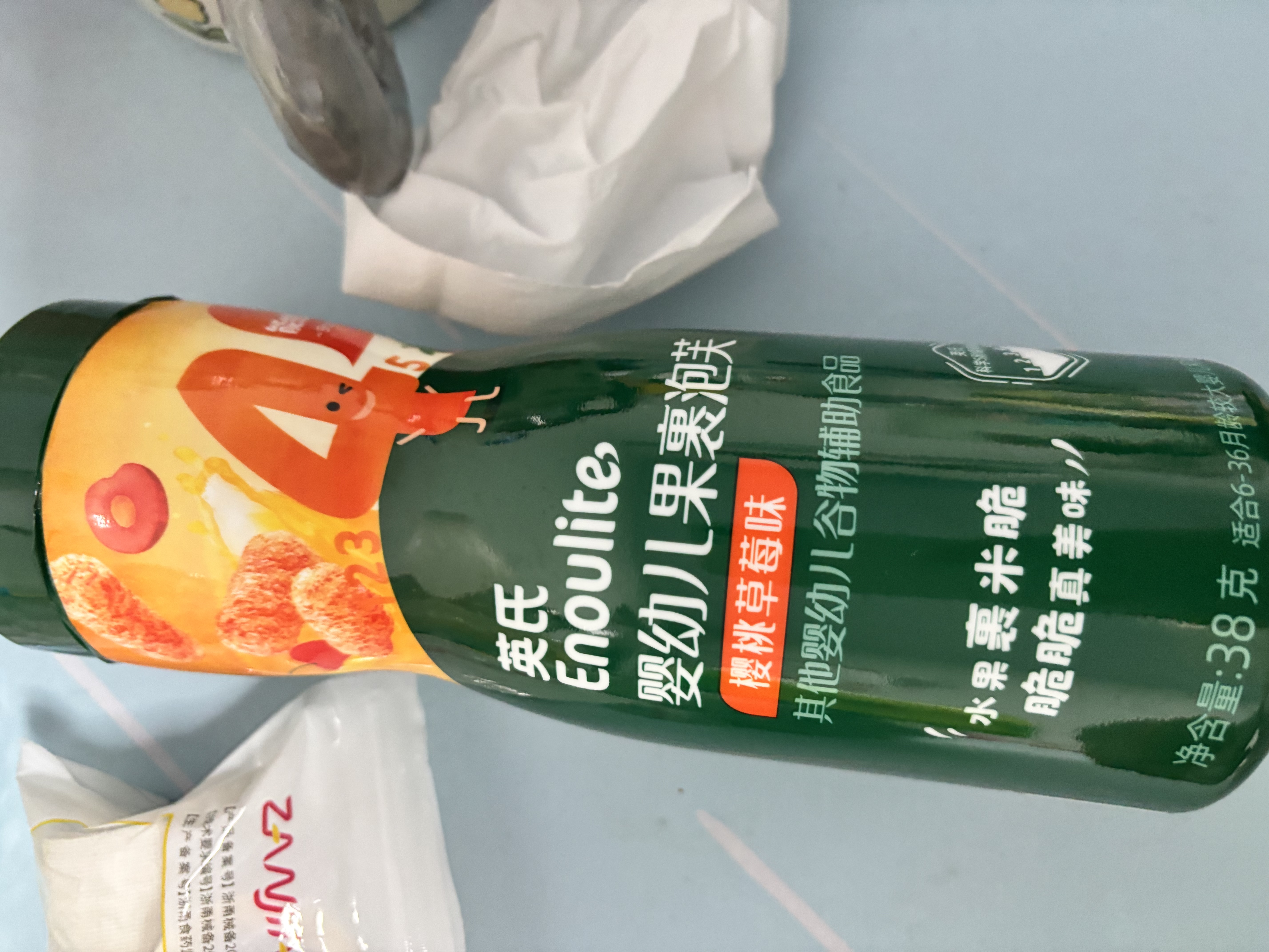 英氏泡芙6个月以上婴儿宝宝零食辅食爆米花1-3岁儿童零食 4阶果裹泡芙（白葡萄橙味 ）38g 实拍图