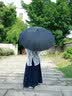 爱上雨24骨长柄雨伞男士大号自动暴雨专用伞加固结实抗风定制直杆大伞男 全纤维中棒-加大-24骨经典黑 实拍图