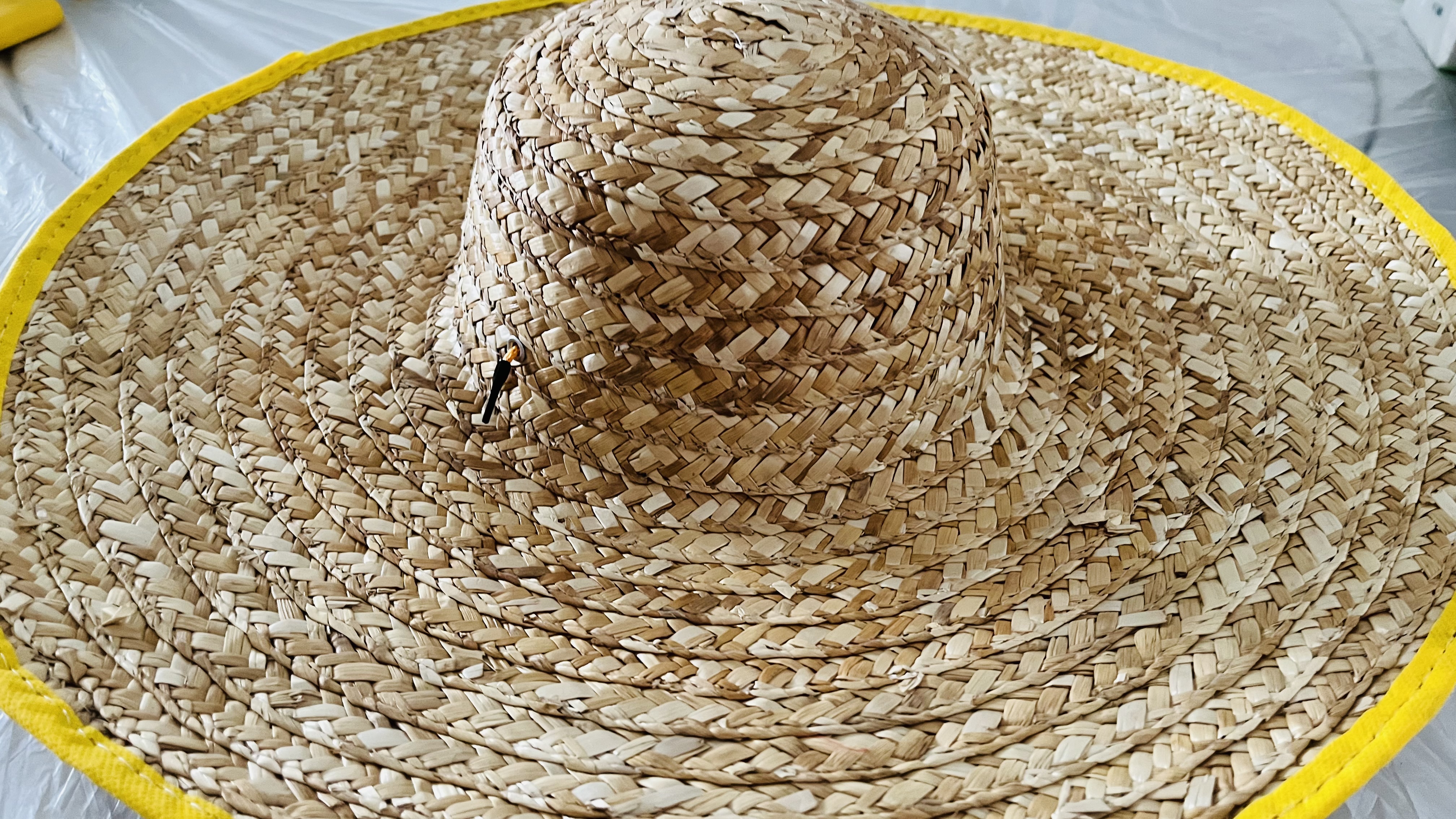 漫德莱草帽防晒遮阳帽夏季农民工地用劳保大沿包边草编帽50cm 实拍图