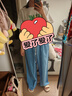 优衣库麻混纺舒适长裤女装常规款/休闲裤26春夏新款482246 65 宝蓝色 L 实拍图