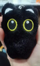 新款黑猫玩偶毛绒公仔挂件可爱猫咪包包挂饰情侣礼物ins学生礼物 黑色带珠链 10cm 实拍图