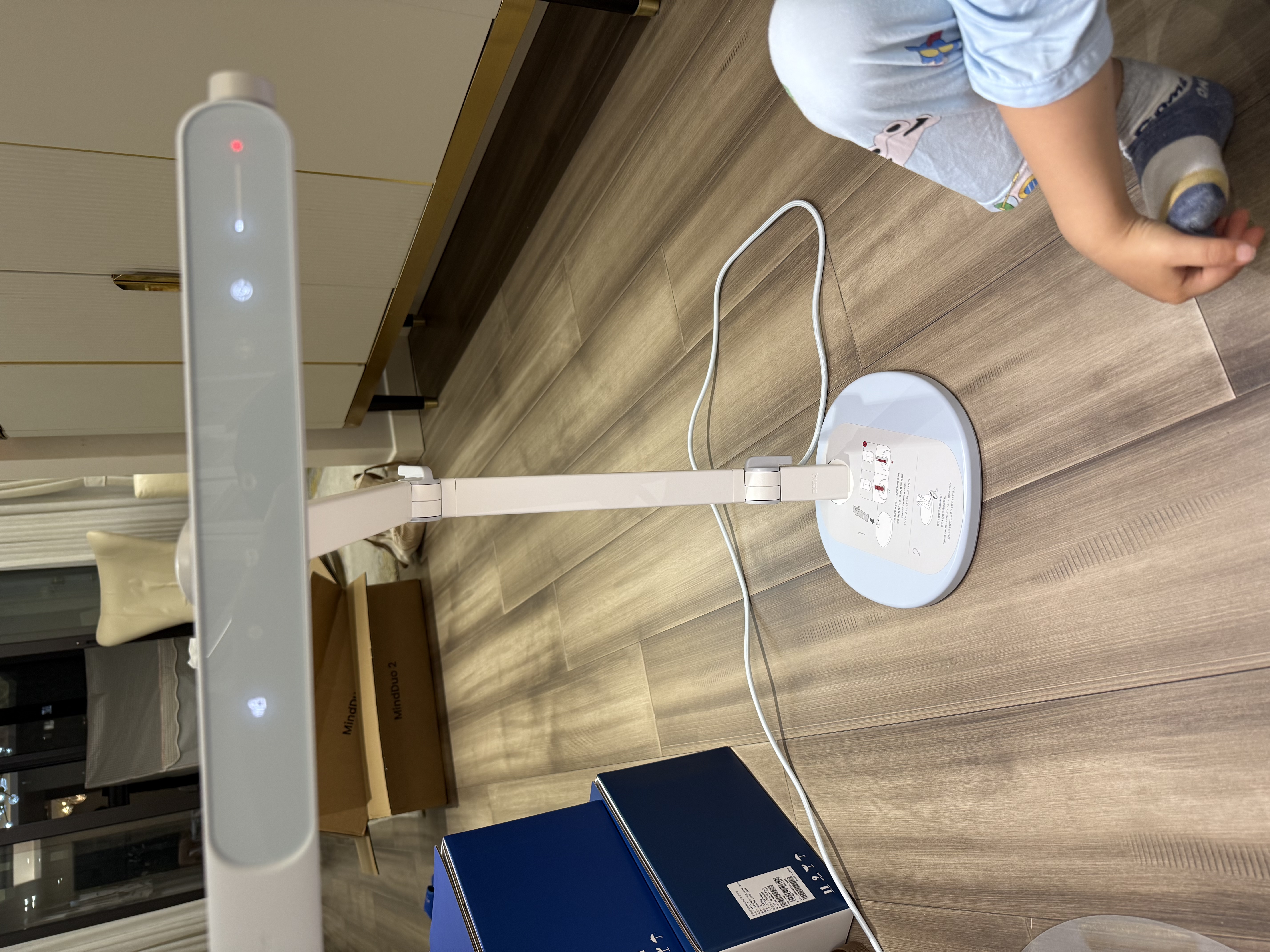麦朵尔MindDuo2护眼台灯 全光谱LED国AA智能调光儿童阅读学习台灯 冰雪蓝 实拍图