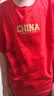 特步童装儿童服装中性中国金标印花元素短袖夏季棉质短T 砂岩红 165 实拍图