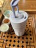 九阳（Joyoung）保温杯咖啡杯男女士便携随行杯陶瓷内胆学生吸管保温水杯490ml蓝 实拍图