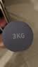 Keep哑铃女士健身家用彩色浸塑环保手铃亚铃全身塑形紫灰色3kg*2 实拍图