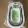 十月结晶新生婴儿洗澡盆可坐可躺家用大号儿童可折叠宝宝浴盆浴桶 【加厚款】蓝绿色浴盆+浴架 实拍图