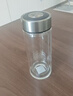 希诺抗菌玻璃杯双层防烫办公车载水杯男高档泡茶杯子XN-9607K 410mL 实拍图