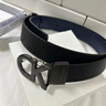 Calvin KleinJeans男真皮商务休闲ck双面字母带头牛皮革腰带皮带 003-太空黑 85cm 实拍图