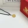中国黄金（CHINA GOLD）足金吊坠男女款花丝镂空平安扣项链红绳挂坠情人节生日礼物送女友 花丝福字平安扣项链【黑绳】约1g 实拍图