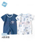 舒贝怡2件装婴儿衣服新生儿连体衣夏季薄款宝宝短袖哈衣纯棉爬服藏青80 实拍图