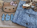 野兽派家居（tbh）三丽鸥Hello Kitty天丝棉家居服套装可外穿睡衣 短款 牛仔豹纹 S 实拍图