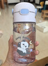 膳魔师（THERMOS）儿童节水杯tritan吸管杯学生开学必备小熊猫塑料水壶420ml紫 实拍图