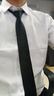 罗蒙（ROMON）纯色商务职业正装男士白衬衫工装男装短袖衬衣男CS72白色XL 实拍图