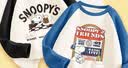 史努比（SNOOPY）儿童T恤男女童长袖棉打底衫2件装春秋季 黑干杯+蓝日历 130 实拍图