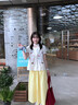 茵曼（INMAN）黄玫瑰刺绣泡泡袖衬衫2026夏季新款女装上衣修身显瘦 浅杏白 S 实拍图
