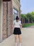 班尼路（Baleno）100%纯棉短裤女2026年夏季新款外出游玩高腰宽松阔腿裤百搭三分裤 实拍图