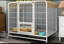酷奇宠狗笼方管狗笼子大中小型犬金毛加粗宠物狗狗笼子狗屋用品 白色带天窗62*46*57cm 建议15斤内小型犬 实拍图