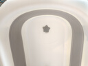 iuu婴儿洗澡盆 可折叠宝宝浴盆大号 洗澡神器躺托浴架新生儿童用品 【北欧灰】+浴垫 材质：FDA食品级材质检测认证 实拍图