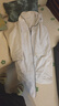 竹一百 浴袍 纯棉柔软吸水浴衣简约家居汗蒸服华夫格男女睡袍 白色 L码 实拍图