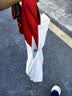 卡通蝴蝶结新款日系极简帆布包单肩上课通勤耐磨手提包 红色KT猫＋飘带 实拍图