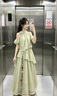 亿梵莎（YIFANSHA）连衣裙子女高级感2026年新款的漂亮法式气质海边度假不规则中长裙 绿色(无蕾丝无腰带) 均码 【可备注码数】 实拍图