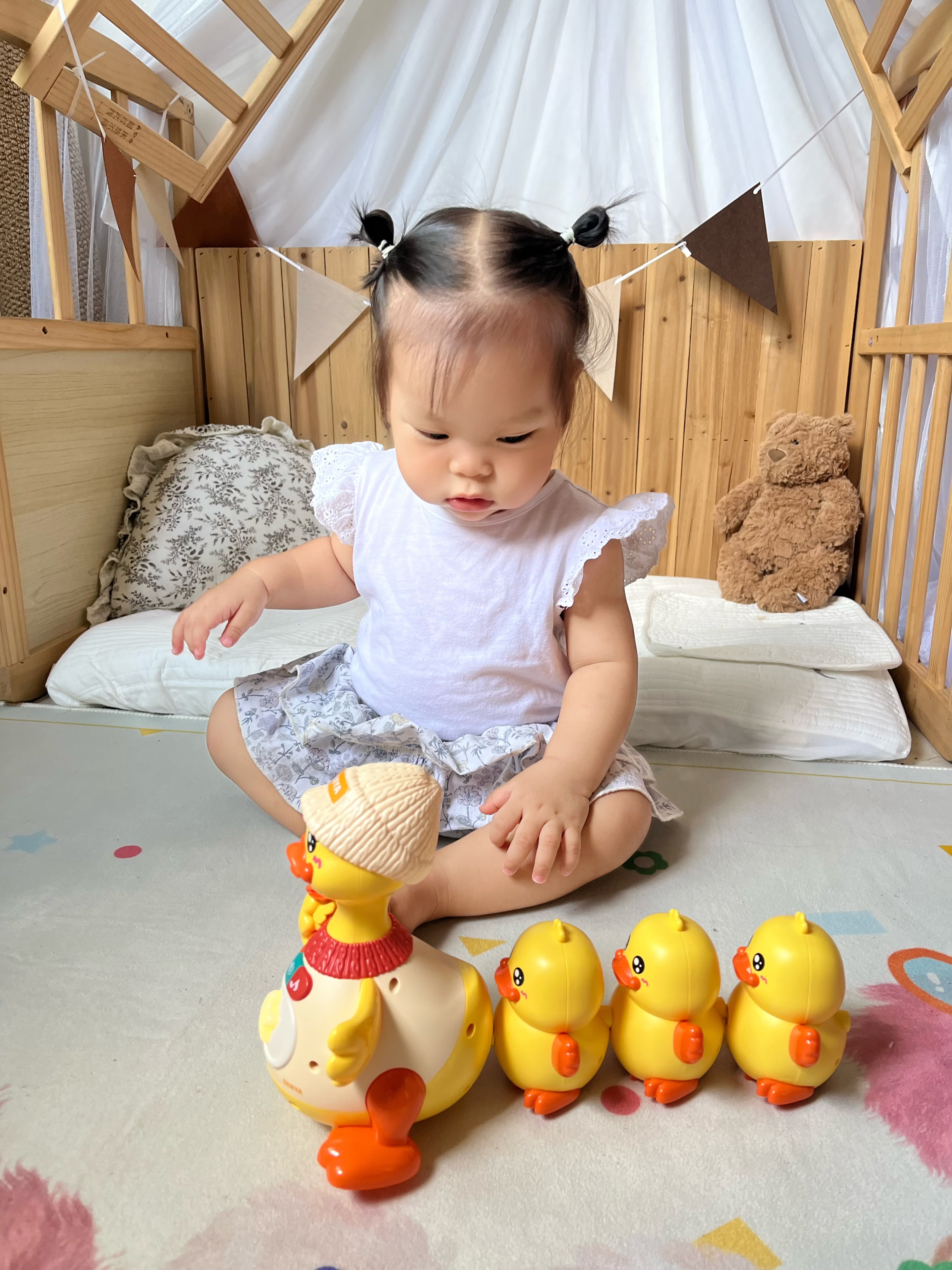 欣格新生婴儿0-1岁早教3个月宝宝电动爬行学爬鸭音乐抬头练习训练玩具 实拍图