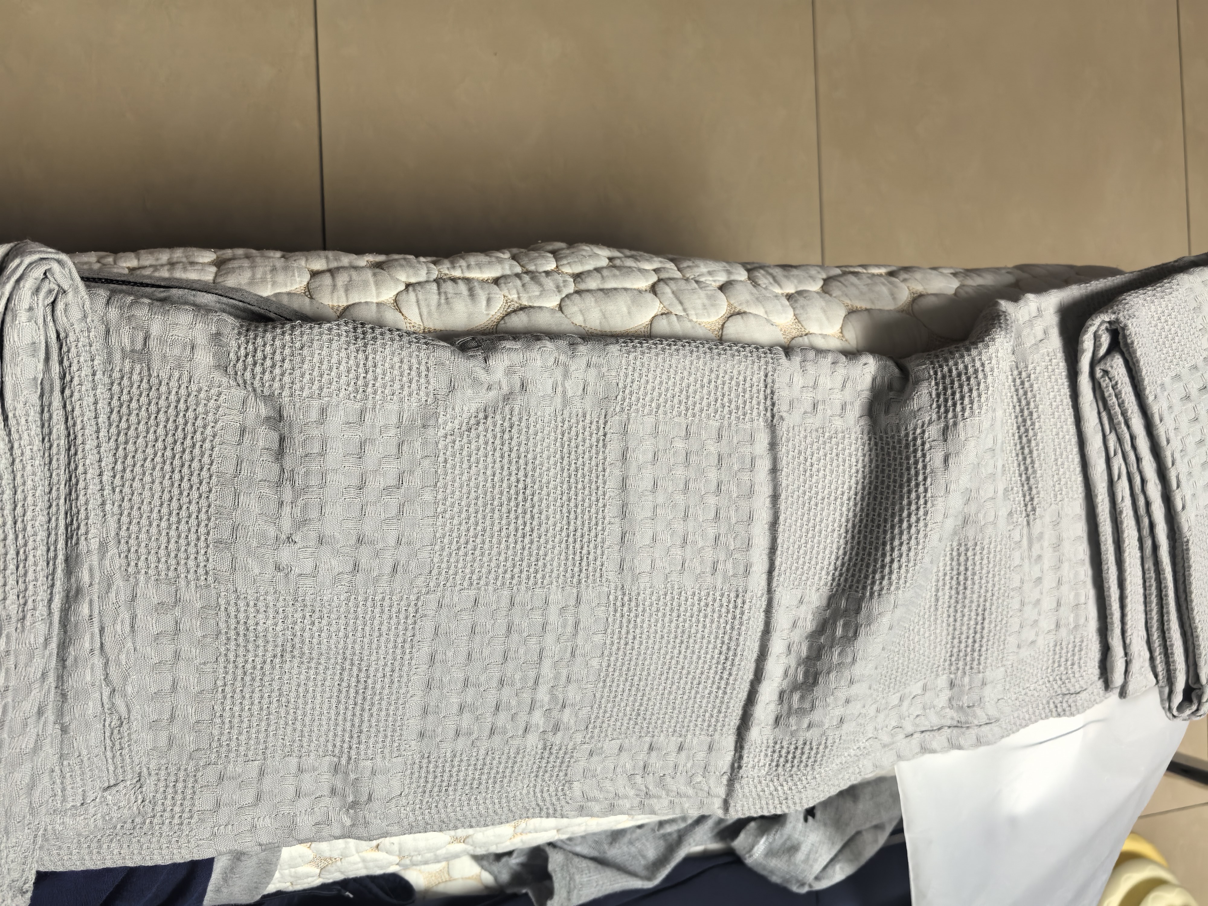 无印良品全棉100%纯棉毛巾被夏季空调被单人宿舍夏凉被办公室午休纱布盖毯 洛洛-浅灰【A类母婴级 吸湿透气】 100*150cm【全棉纯棉 亲肤柔软】 实拍图