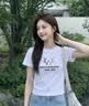 短袖t恤女士2026夏季新款韩版宽松百搭显瘦印花上衣圆领打底衫QP 短T-中间树枝交叉白色 L 实拍图