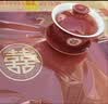 澳颜莱结婚改口敬茶杯婚礼茶具陶瓷喜杯两对喜碗敬酒杯新婚碗筷跪垫套装 喜字敬茶杯（一对装） 实拍图
