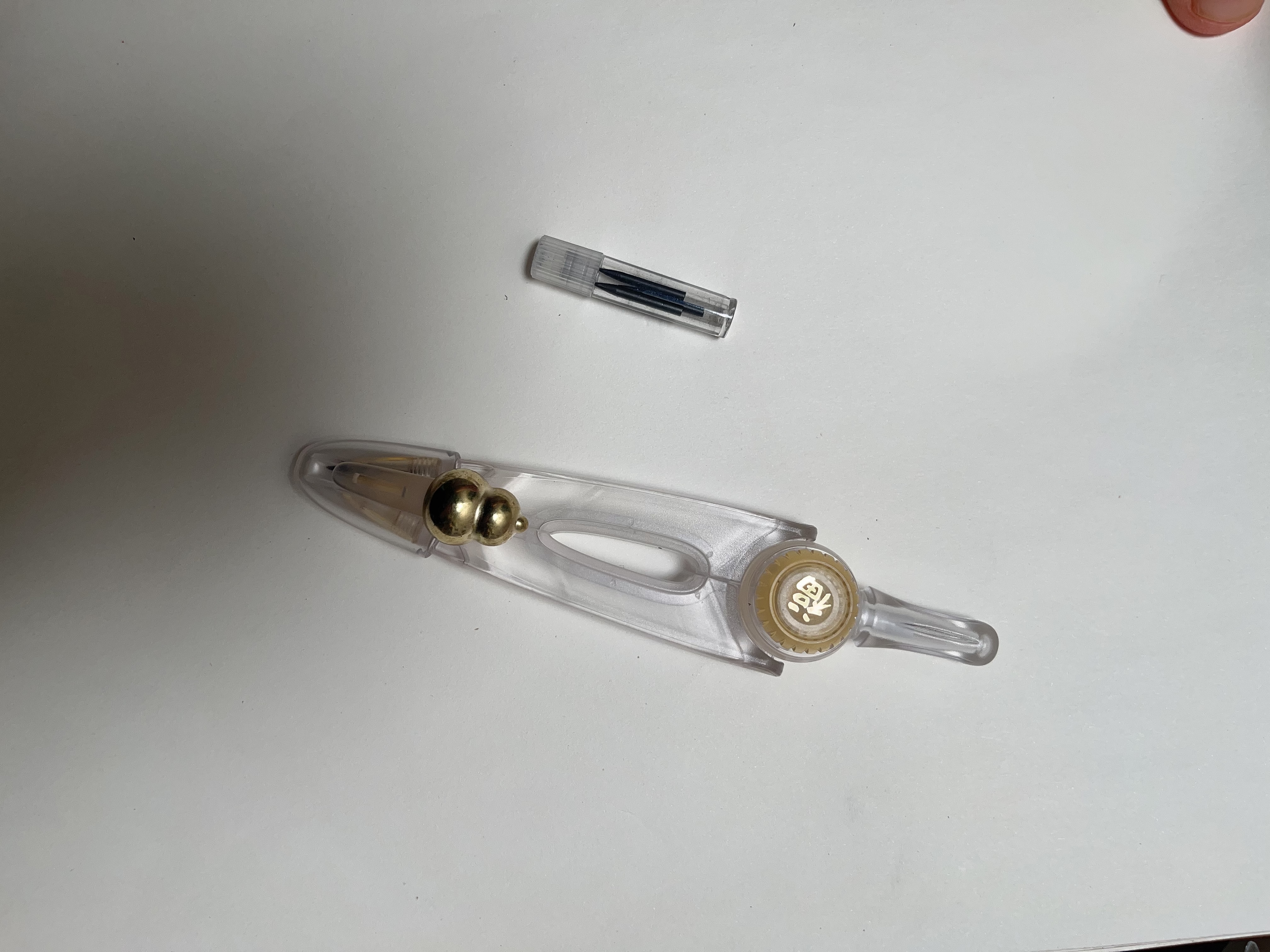 晨光（M&G）孔庙祈福小福禄透明零金属圆规2件套 初中高中考试专用 画图绘图制图工具中高考ACS908P5 实拍图