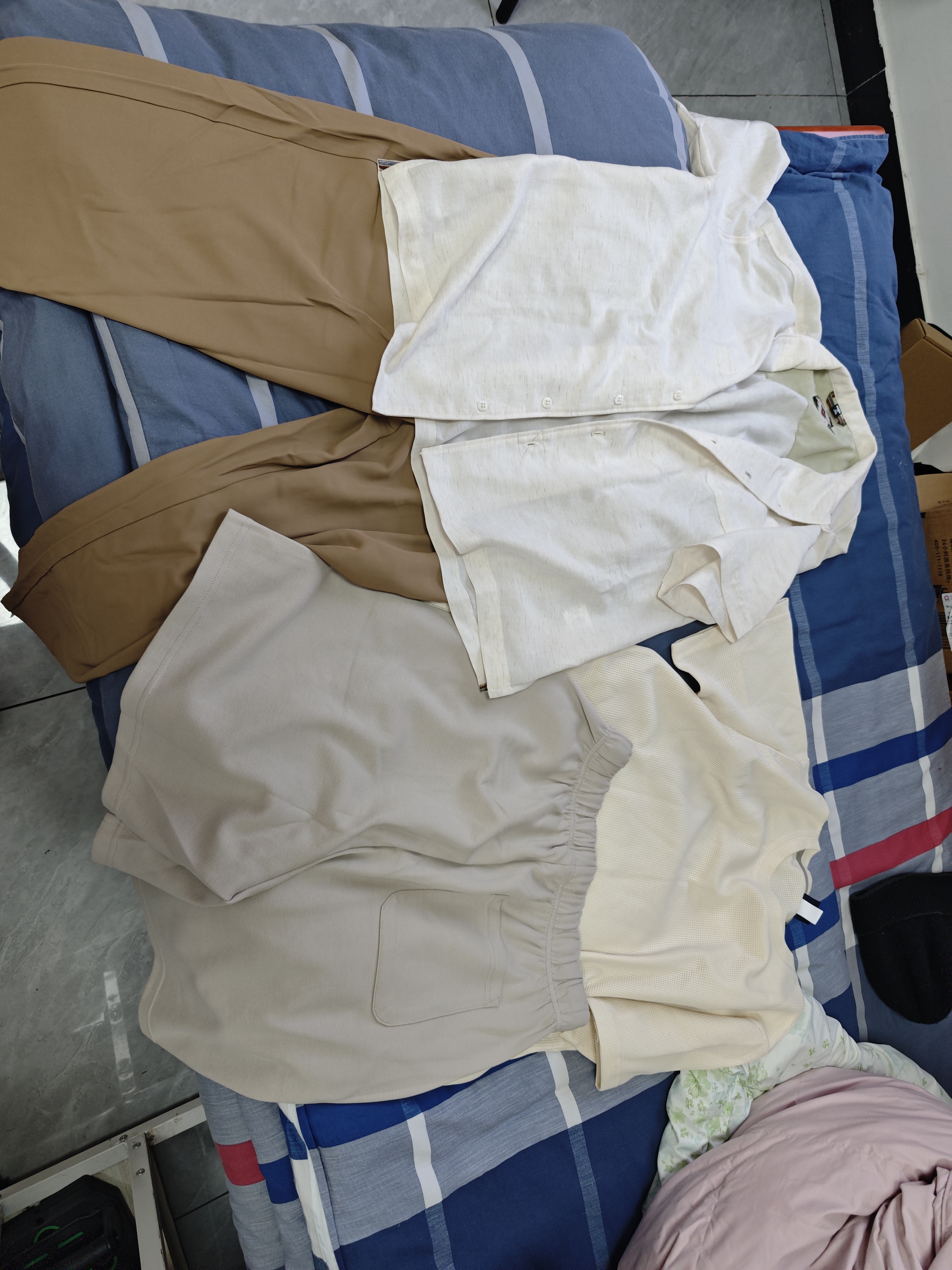 马登工装美式休闲冰皮牛仔裤丹宁水洗双褶毛边宽松直筒长裤子男春 牛仔蓝 M 实拍图