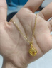 中国黄金（CHINA GOLD）碎冰冰四叶草黄金项链女足金吊坠七夕情人节礼物送女友老婆生日 推荐【加重-手工打磨更细致】足金吊坠1.5g 赠镀金银链 实拍图