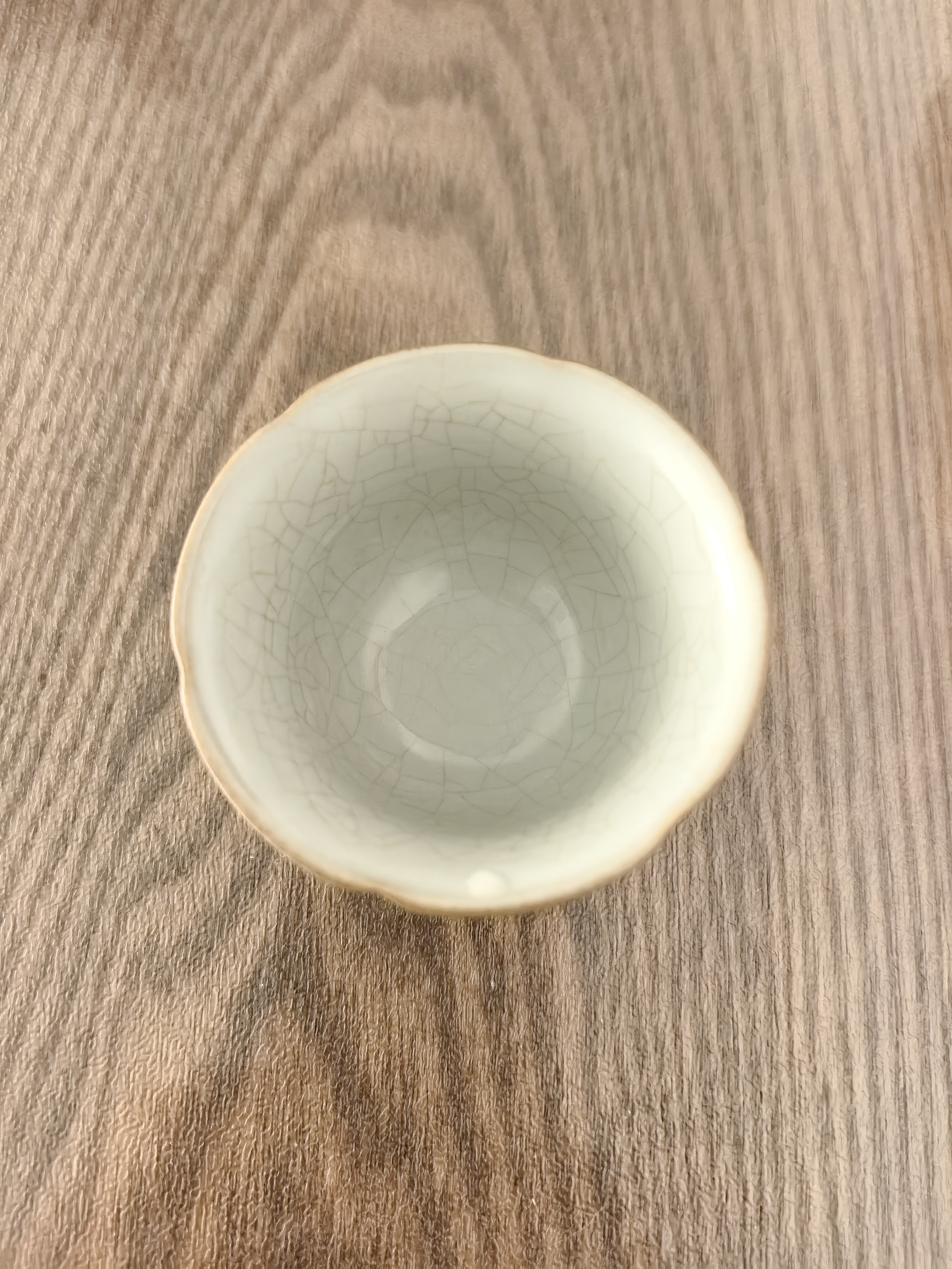 雅瓷汝窑主人杯单杯陶瓷功夫茶杯单个品茗杯冰裂天青色可养汝瓷葵口杯 汝窑葵口杯（一只）50ml1只 实拍图