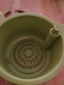 可挂式水槽沥水篮家用厨房水槽分离食物残渣过滤篮水果清洗滤水篮 绿色+黄色【一按即倒/不脏手】大号 实拍图