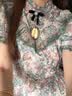 LULUALWAYS我爱露露夏季优雅浪漫飘逸气质女神范长款连衣裙 浅绿色 S 实拍图