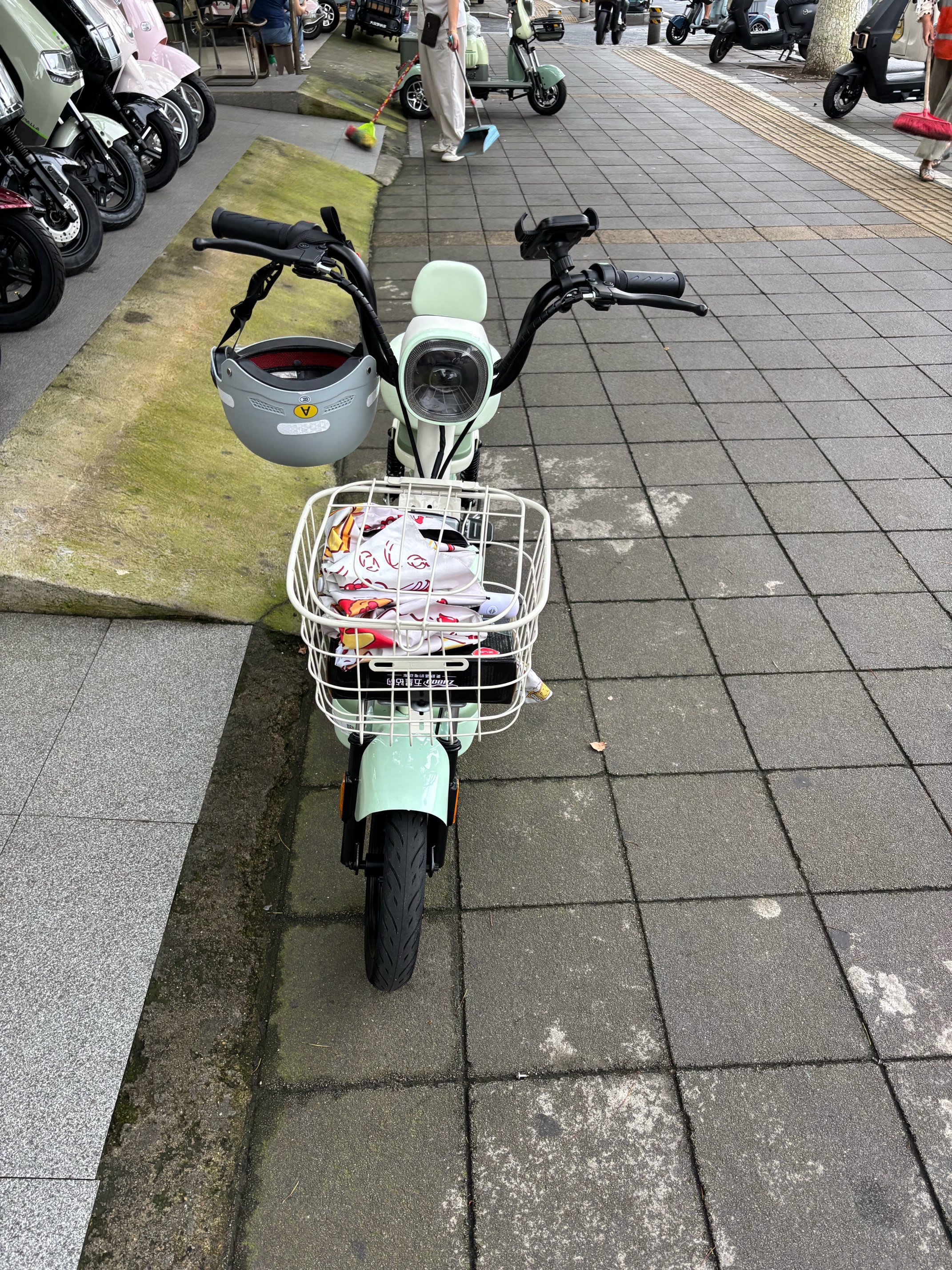 五星钻豹电动车2026新新国标电动自行车48V智能两轮成人男女式踏板电瓶车日常通勤代步车A40 源彩奶绿/F奶昔白 48V12AH铅酸电池 实拍图