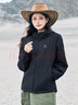骆驼（CAMEL）薄绒风衣女户外防泼水修身梭织外套 J23CAYL6066 幻影黑 XL 实拍图