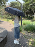 C'mon 全自动晴雨伞三折大号防紫外线防晒太阳伞遮阳伞男士自动伞 黑色 实拍图