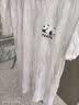 欧迪芬100%棉抗菌睡裙女睡衣女纯棉夏季短袖宽松可外穿家居服紫色熊猫XL 实拍图