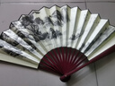 E木果扇子古风折扇10寸夏天扇子汉服COS拍照舞蹈道具绢布竹扇夏季扇子--宁静致远 实拍图