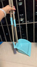 梦庭 梳齿款防风扫把簸箕套装 不锈钢杆扫帚畚箕组合两件套 绿色 实拍图