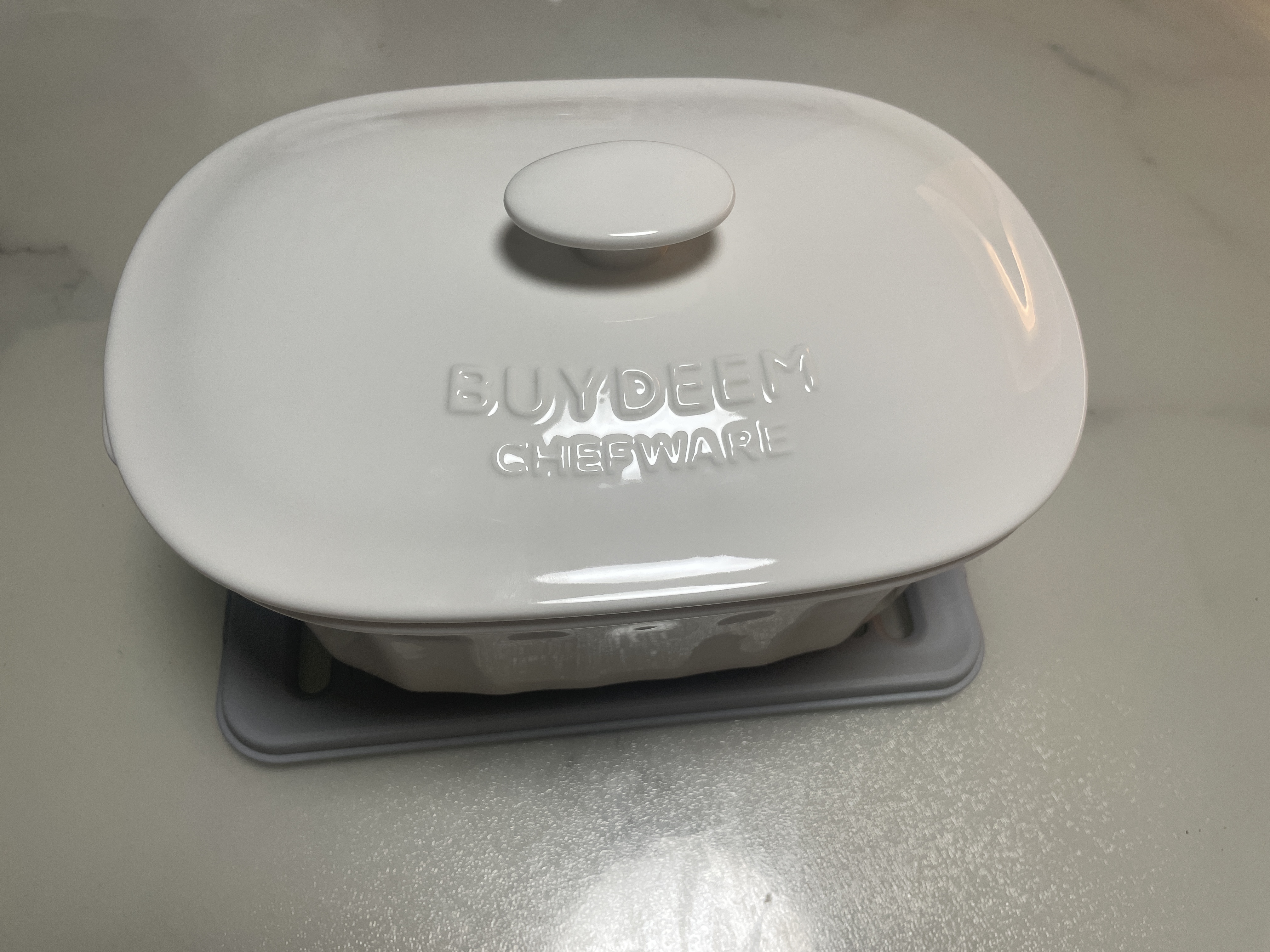 北鼎（Buydeem）陶瓷大炖盅2L陶瓷蒸碗汤盅家用餐具微波炉碗碗蒸炖锅电烤箱适用 梨花白配件 实拍图