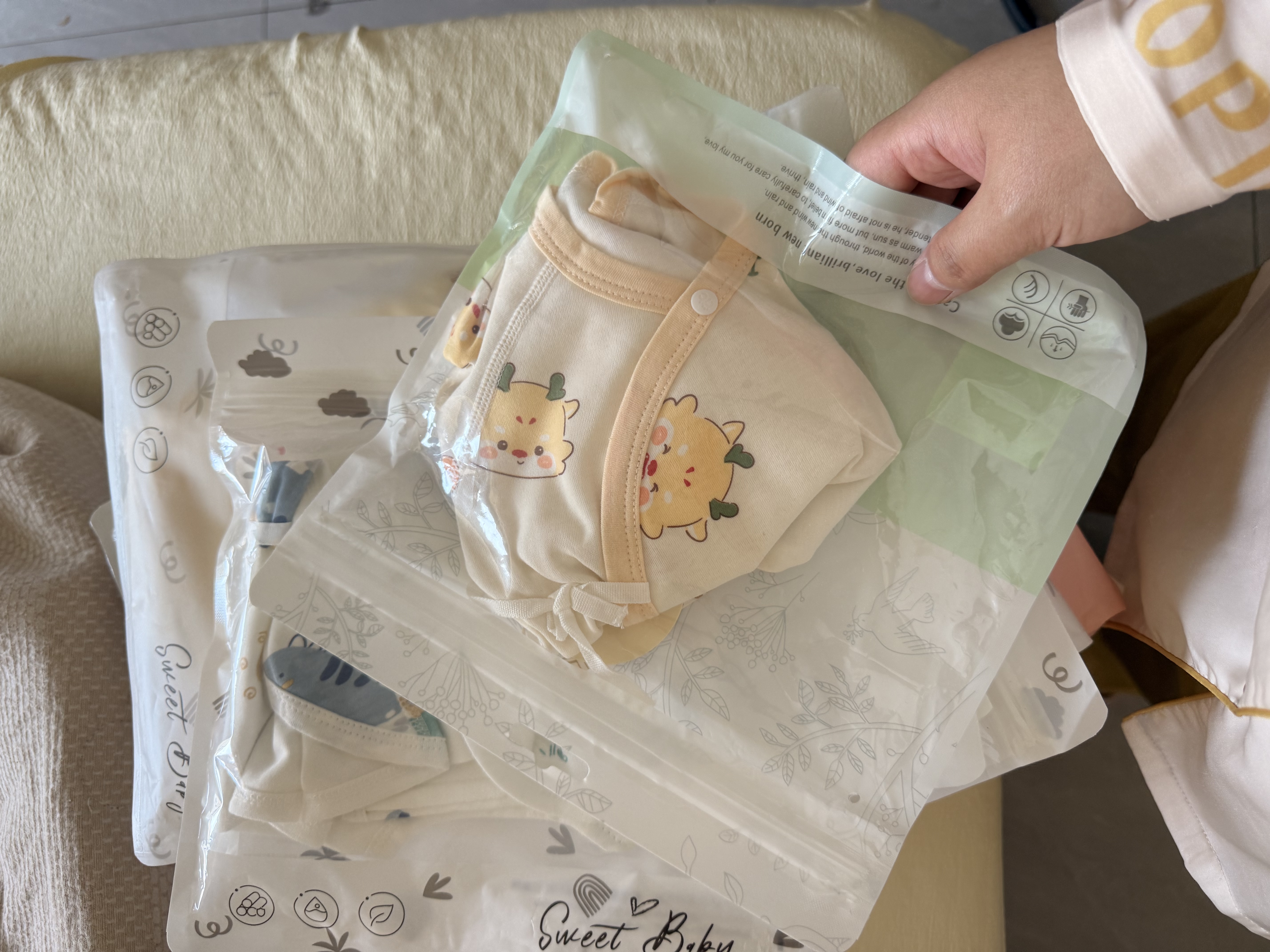 爱贝迪拉新生婴儿半背衣纯棉A类上衣出生宝宝长袖婴儿衣服0-3月护肚衣52码 实拍图