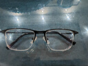 依视路（ESSILOR） 钻晶系列高清耐磨防蓝光近视超薄镜片专业配度数眼镜架男女镜框 金属-半框-2012BK-黑色 镜框+依视路膜岩高清1.60现片 实拍图
