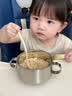马博士辅食碗儿童碗不锈钢喝汤碗宝宝吃饭餐具外出便携带把手熊猫 实拍图