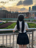尤克达蒂（yookdd）JK制服套装百褶短裙女学院风收腰短袖衬衫格裙套装两款蝴蝶结随机 白色短袖+碳灰短裙【套装】 M 实拍图