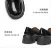 百丽七夕礼物海鸥乐福女英伦小皮鞋春夏通勤单鞋JD007 黑色-亮面 35 实拍图