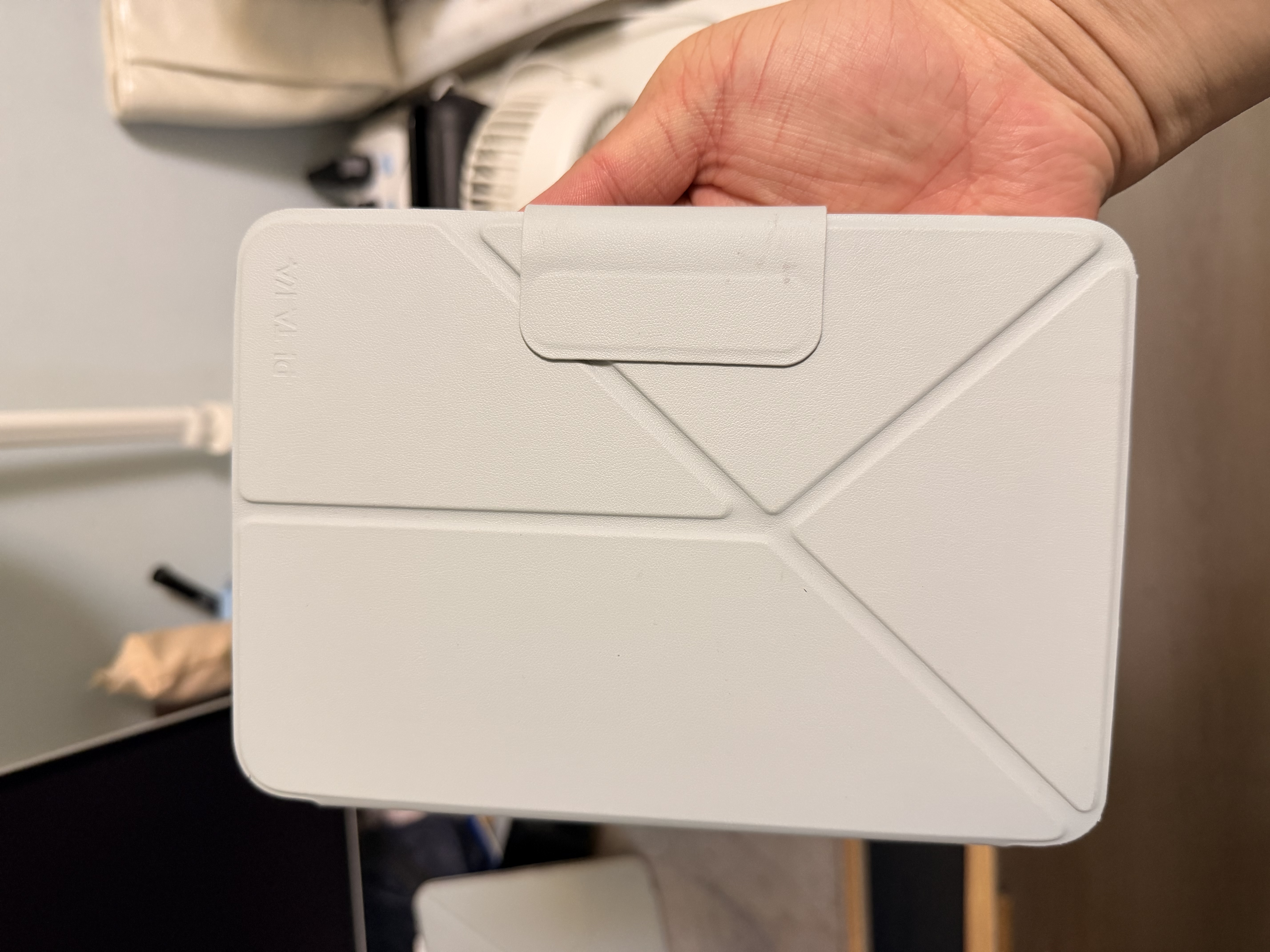 PITAKA适用苹果iPad mini7/6保护套2024款横竖两用磁吸双面夹支架壳带笔槽超轻薄防弯pu保护壳蓝色  实拍图